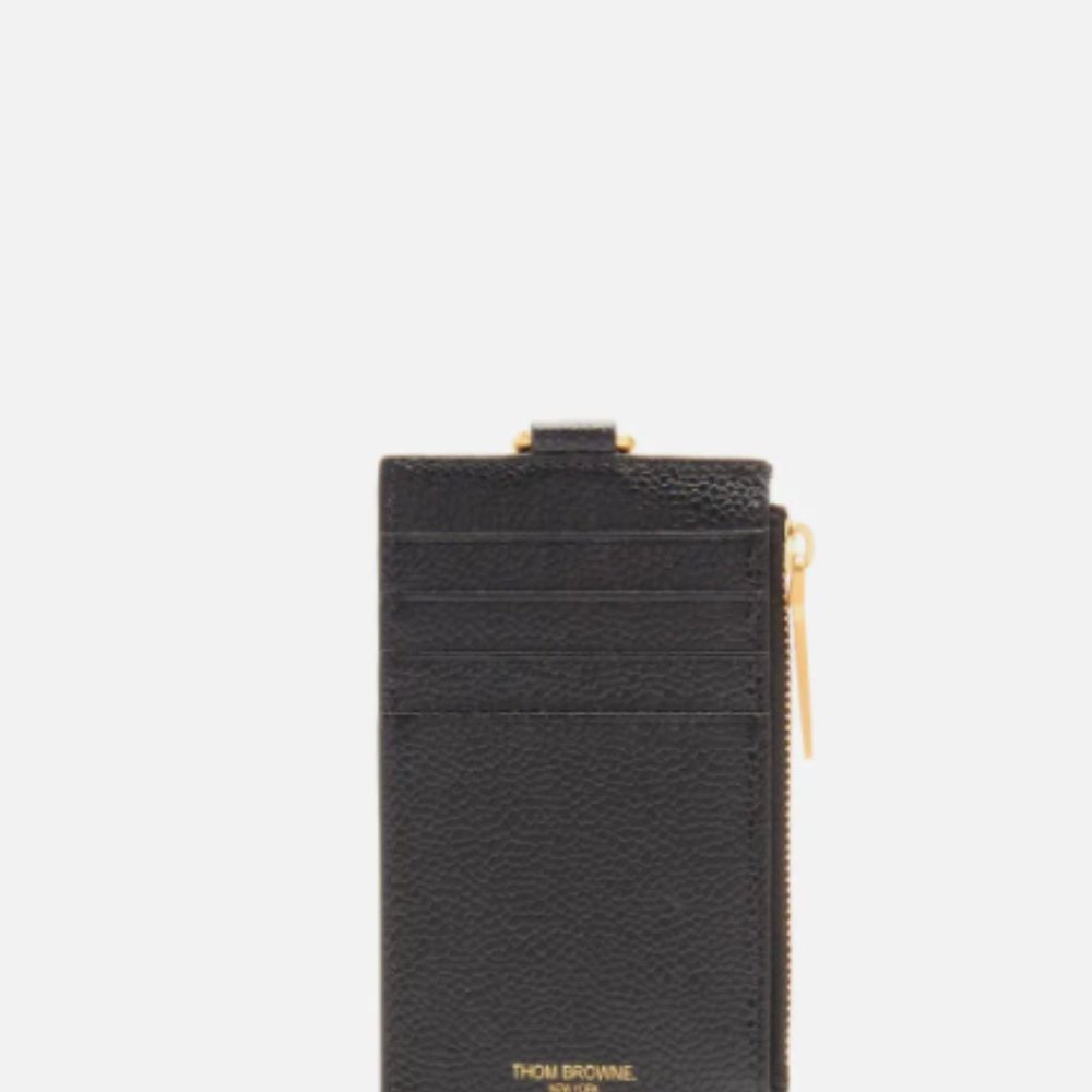 Pebble Grain Zipped Card Wallet With Tricolour Ribbing - Picture 2 of 4